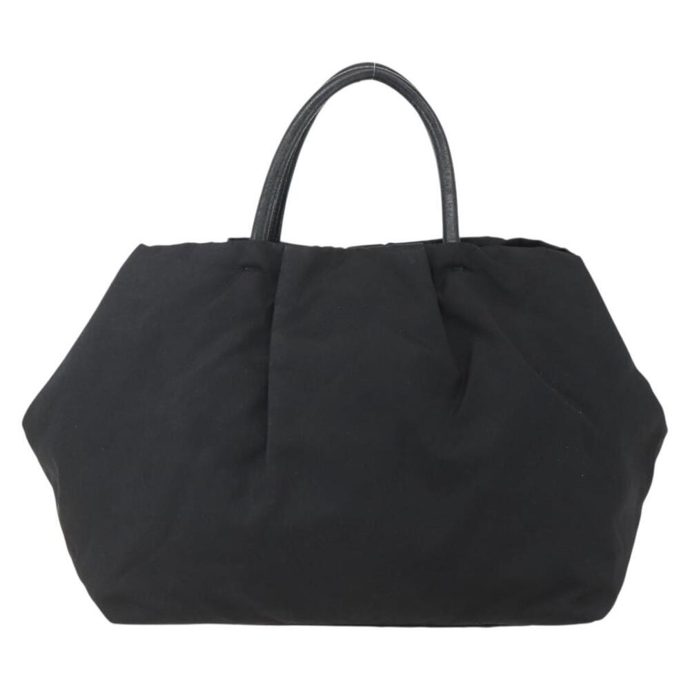 PRADA Ribbon Hand Bag Nylon Black Silver Auth 160087 - Picture 2 of 16